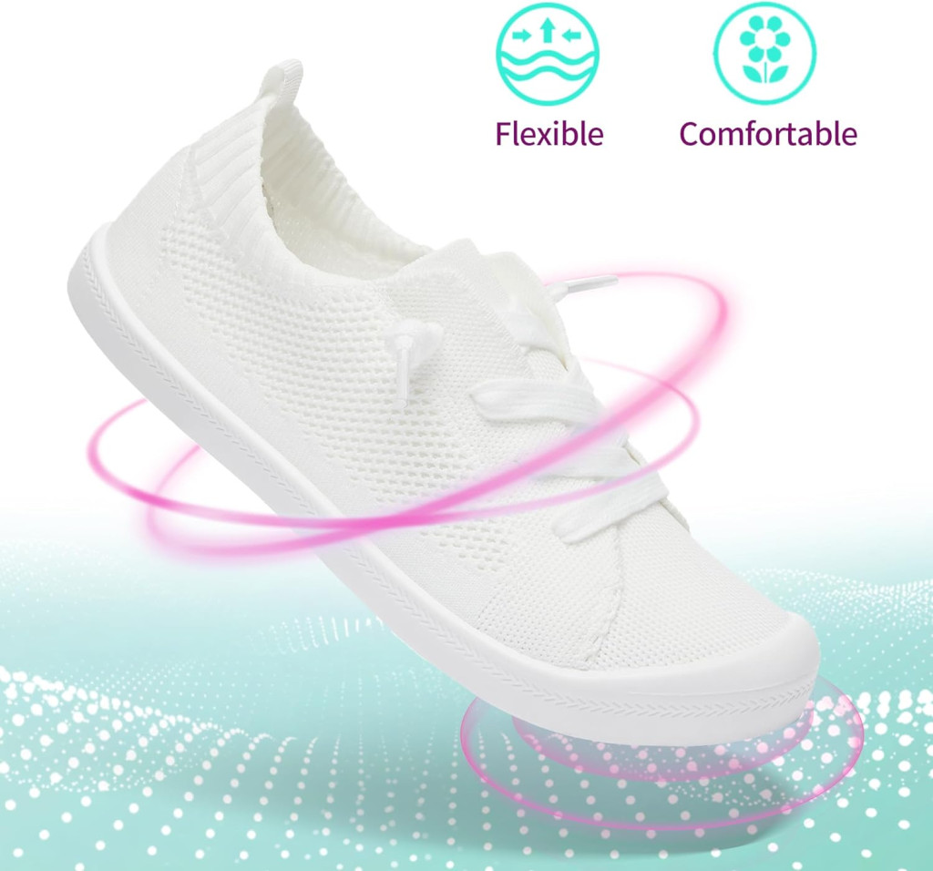 ALTOCIS Womens Breathe Mesh Slip On Sneakers, Ladies Lightweight Low Top Flats, Casual Elastic Sock Fashion Sneakers, Cute Flying Woven Tennis Shoes