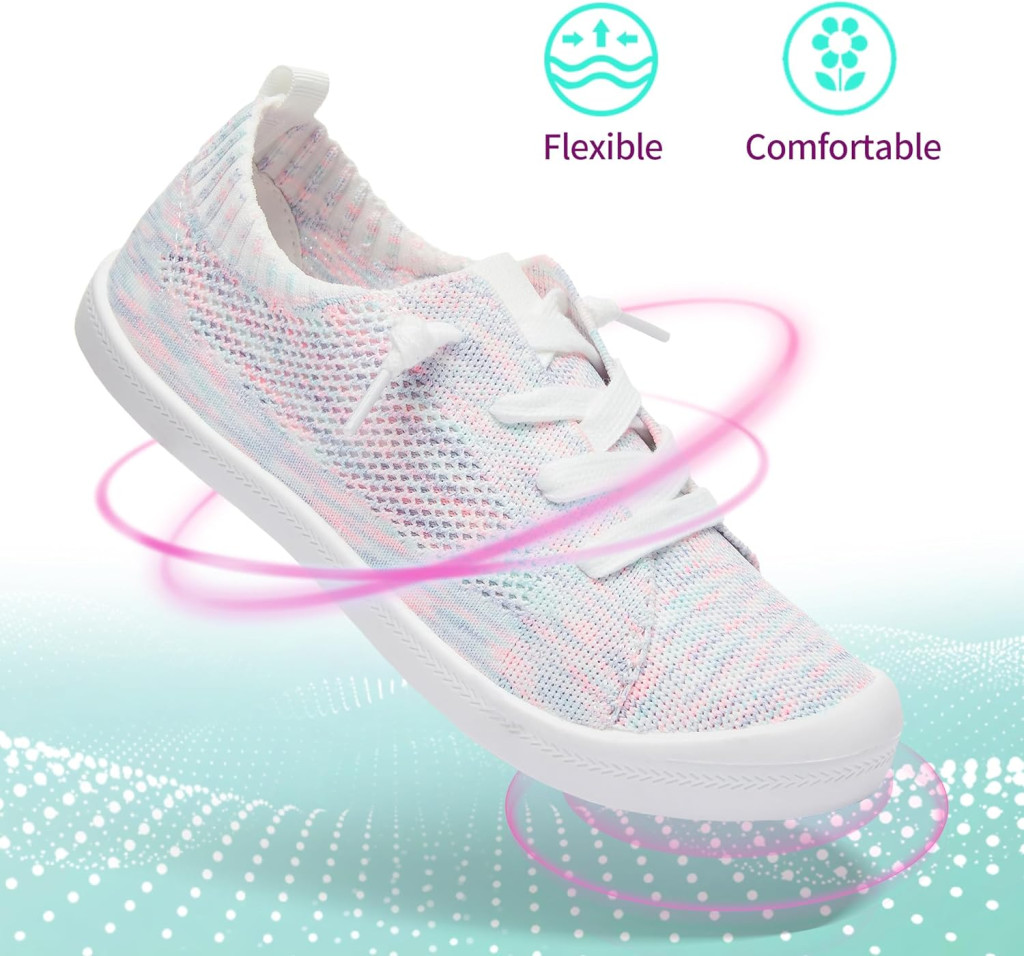 ALTOCIS Womens Breathe Mesh Slip On Sneakers, Ladies Lightweight Low Top Flats, Casual Elastic Sock Fashion Sneakers, Cute Flying Woven Tennis Shoes