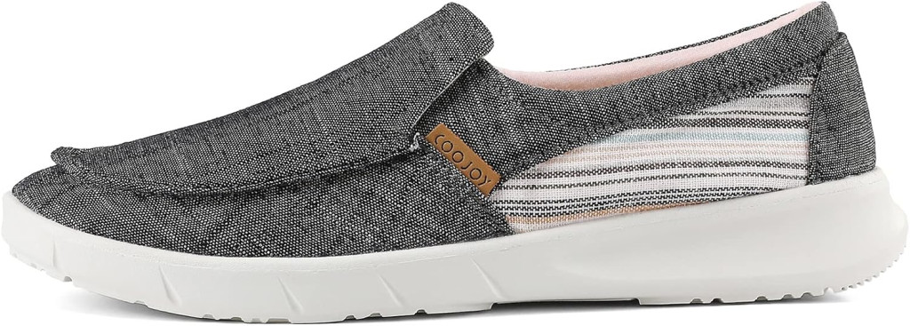 COOJOY Womens Casual Lightweight Stretch Boat Canvas Slip on Shoes Breathable