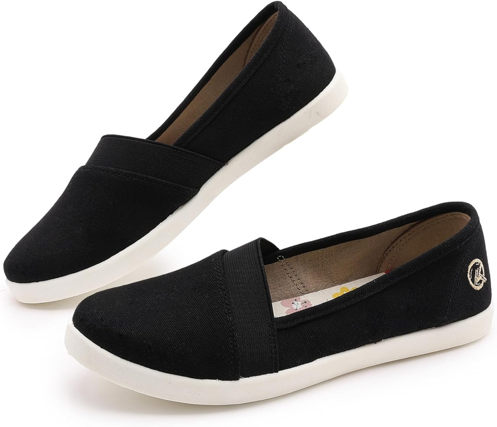 Kkyc Womens Shoes Comfy Fashion Loafers Slip on Canvas Sneakers Cute Nurse Work Flats Casual Walking Shoes
