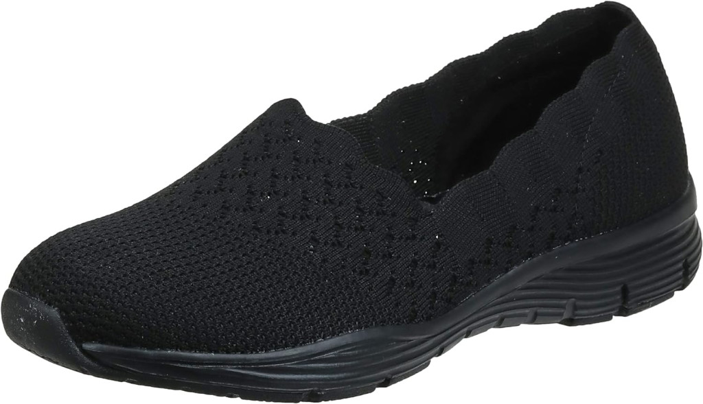 Skechers Womens Seager - Stat - Scalloped Collar, Engineered Skech-Knit Slip-on - Classic Fit