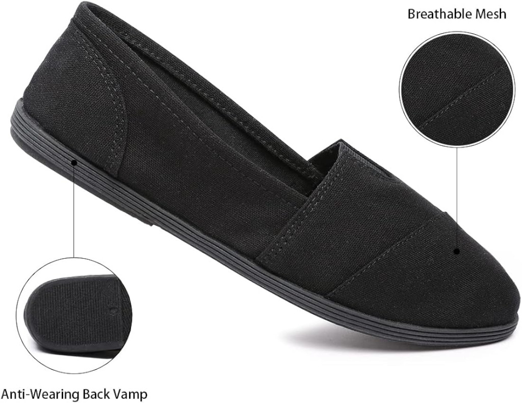Women Slip on Loafer Flat Shoes Soft Daily Slip-on Casual Sneaker Classic Flats Breathable Women’s Loafers Canvas Walking Shoes Flats Comfortable for Women to Wear Daily