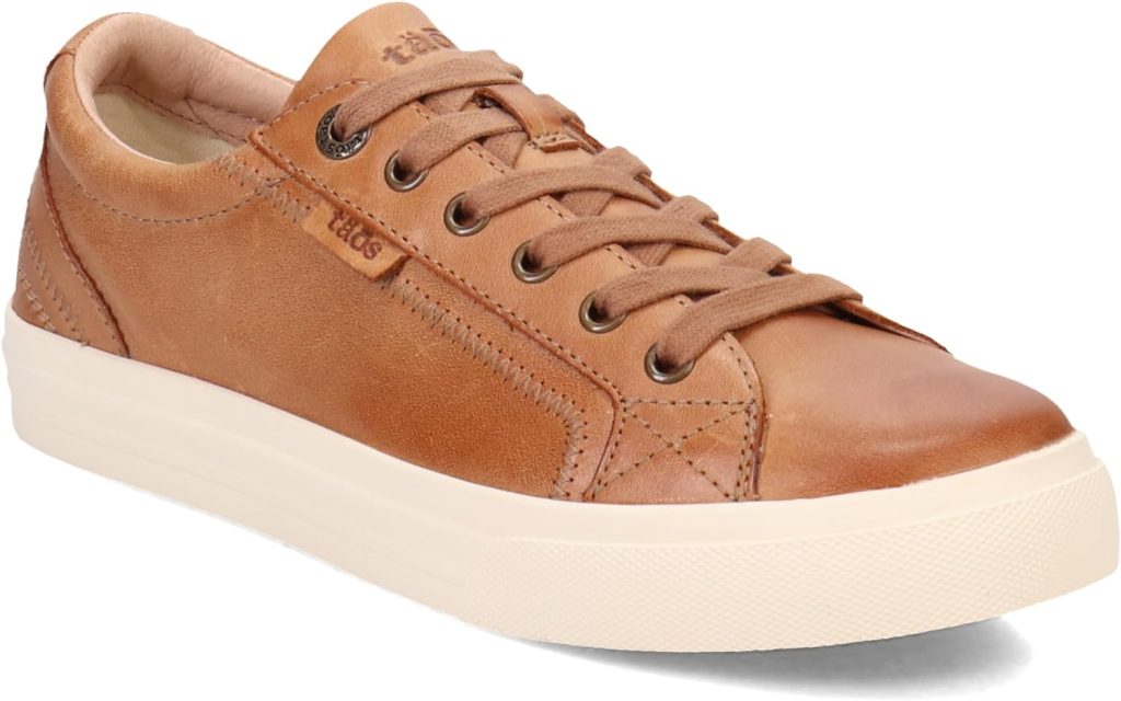 Taos Plim Soul Lux Women’s Sneaker - Luxe Leather Lace-Ups with Curves  Pods Removable Footbed with Arch Support for All Day Comfort and Style