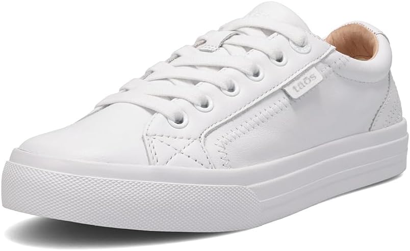 Taos Plim Soul Lux Women’s Sneaker - Luxe Leather Lace-Ups with Curves  Pods Removable Footbed with Arch Support for All Day Comfort and Style