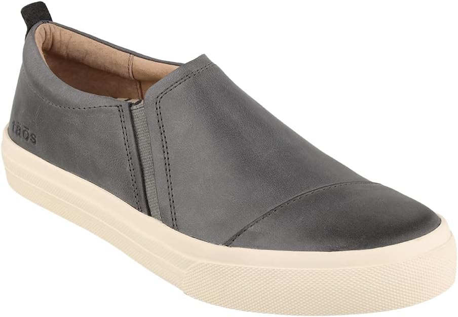 Taos Twin Gore Lux Slip-On Sneakers - Luxe Leather Slip Ons with Curves  Pods Removable Footbed with Arch Support and Metatarsal Support for All Day Comfort and Style
