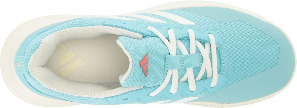 adidas Womens Game Court 2 Sneaker, Light Aqua/Off White/Bright Red, 6.5