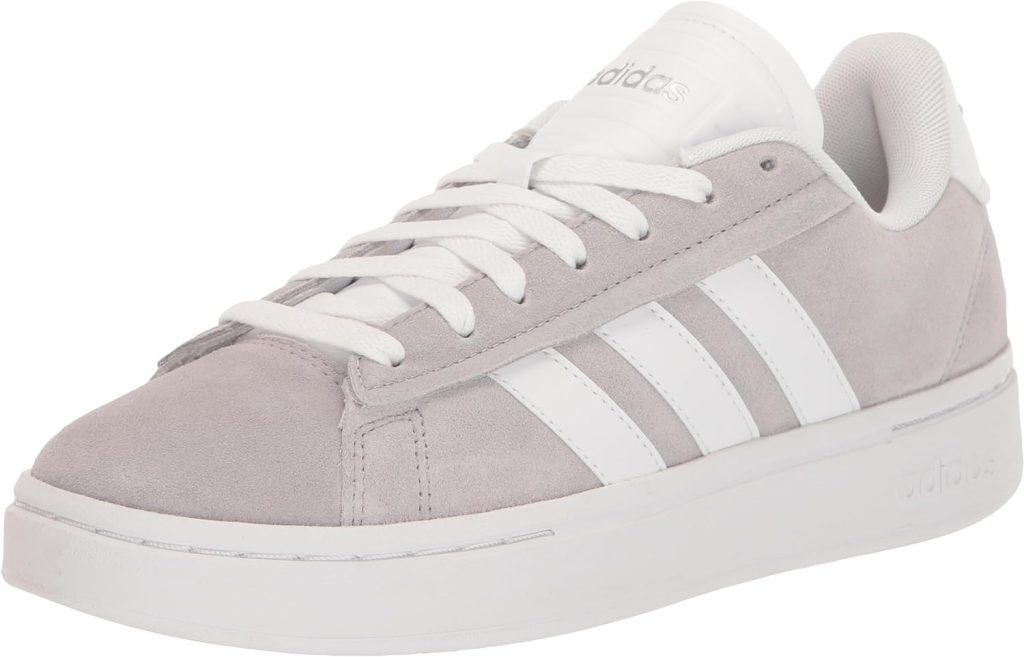 adidas Womens Grand Court Alpha Sneaker, Grey/White/Silver Metallic, 10