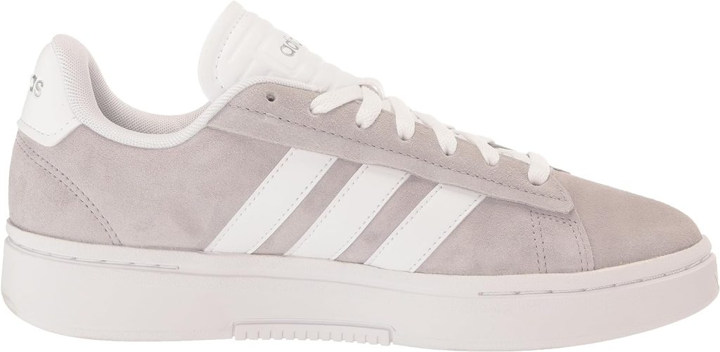 adidas Womens Grand Court Alpha Sneaker, Grey/White/Silver Metallic, 10