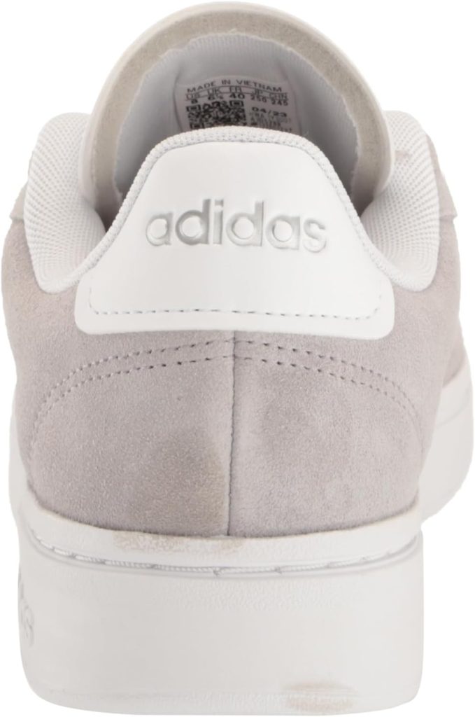 adidas Womens Grand Court Alpha Sneaker, Grey/White/Silver Metallic, 11