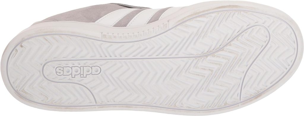 adidas Womens Grand Court Alpha Sneaker, Grey/White/Silver Metallic, 11