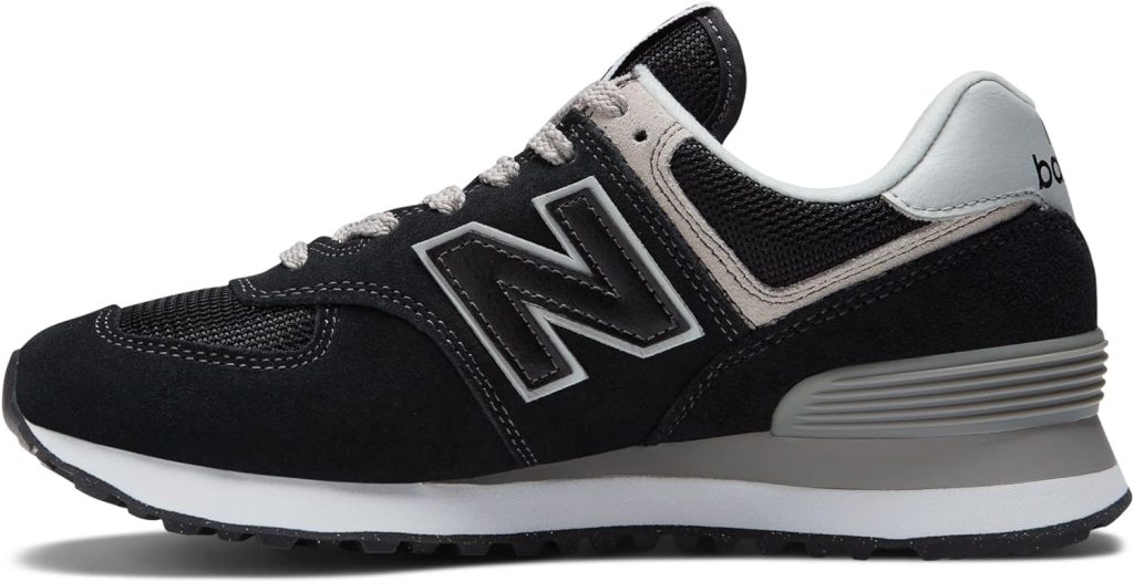 New Balance Womens Classic Sneaker, Black/White, 11.5 Wide