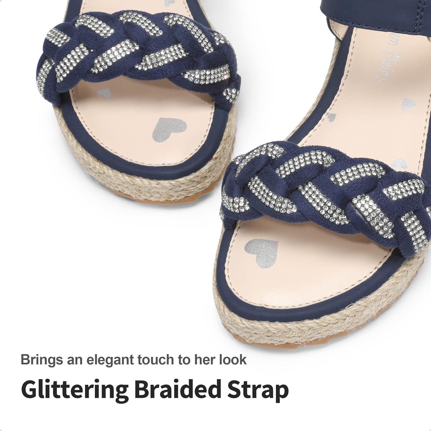 DREAM PAIRS Girls Sandals Espadrille Flatform Platform Wedge Open Toe Summer Shoes for Little Kid/Big