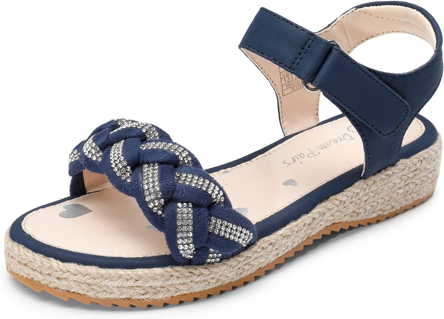 DREAM PAIRS Girls Sandals Espadrille Flatform Platform Wedge Open Toe Summer Shoes for Little Kid/Big