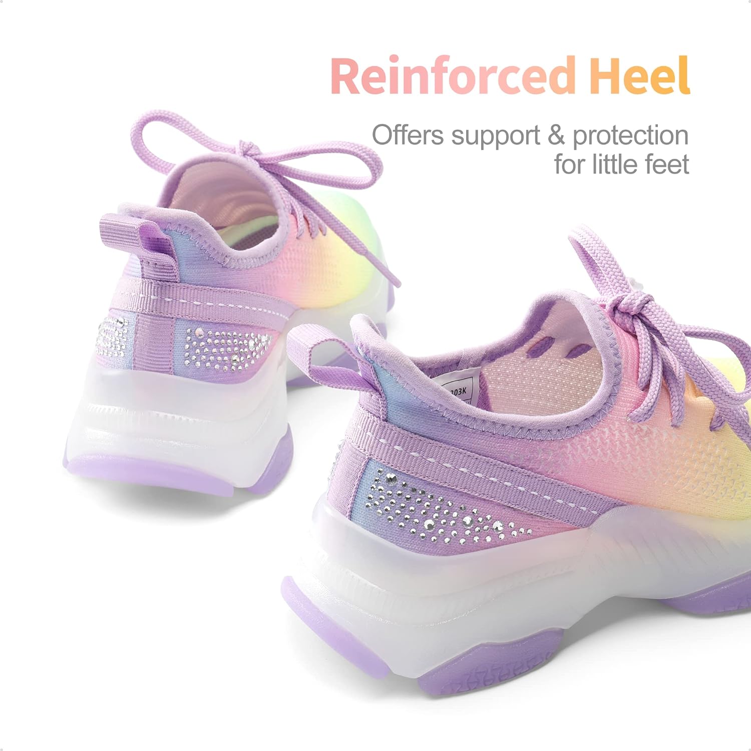 DREAM PAIRS Girls Slip-On Sneakers Kids Lightweight Jelly Sole Walking Shoes