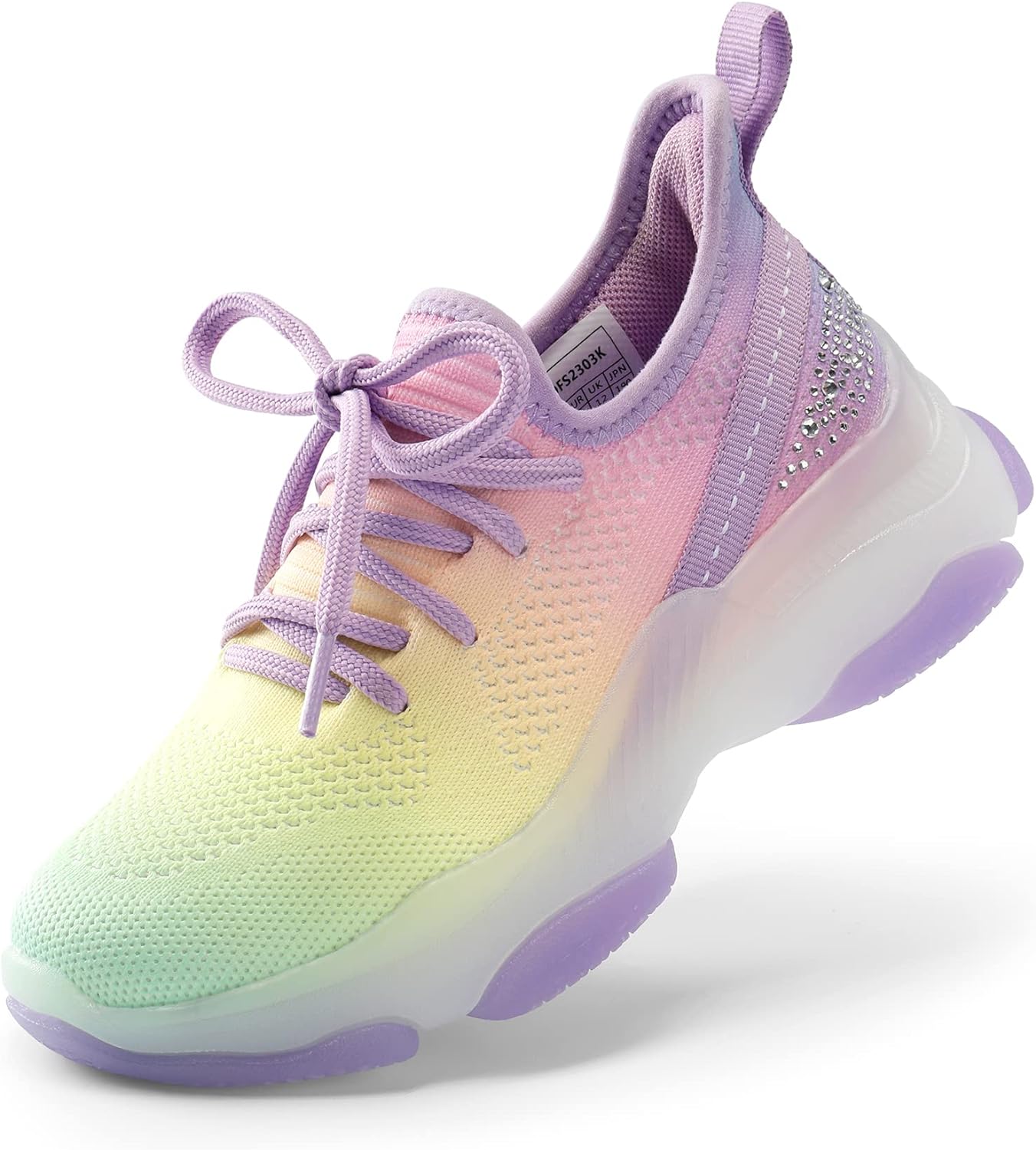 DREAM PAIRS Girls Slip-On Sneakers Kids Lightweight Jelly Sole Walking Shoes