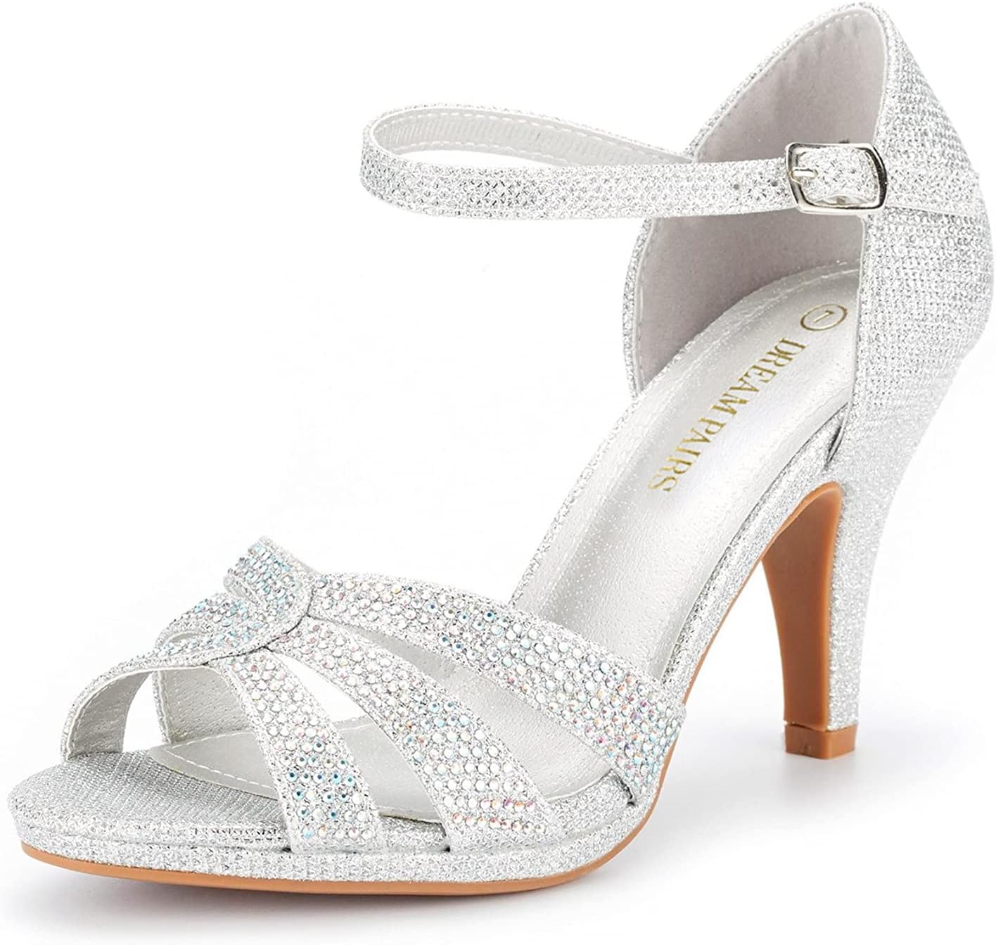 DREAM PAIRS Womens Amore Fashion Stilettos Open Toe Pump Heel Sandals