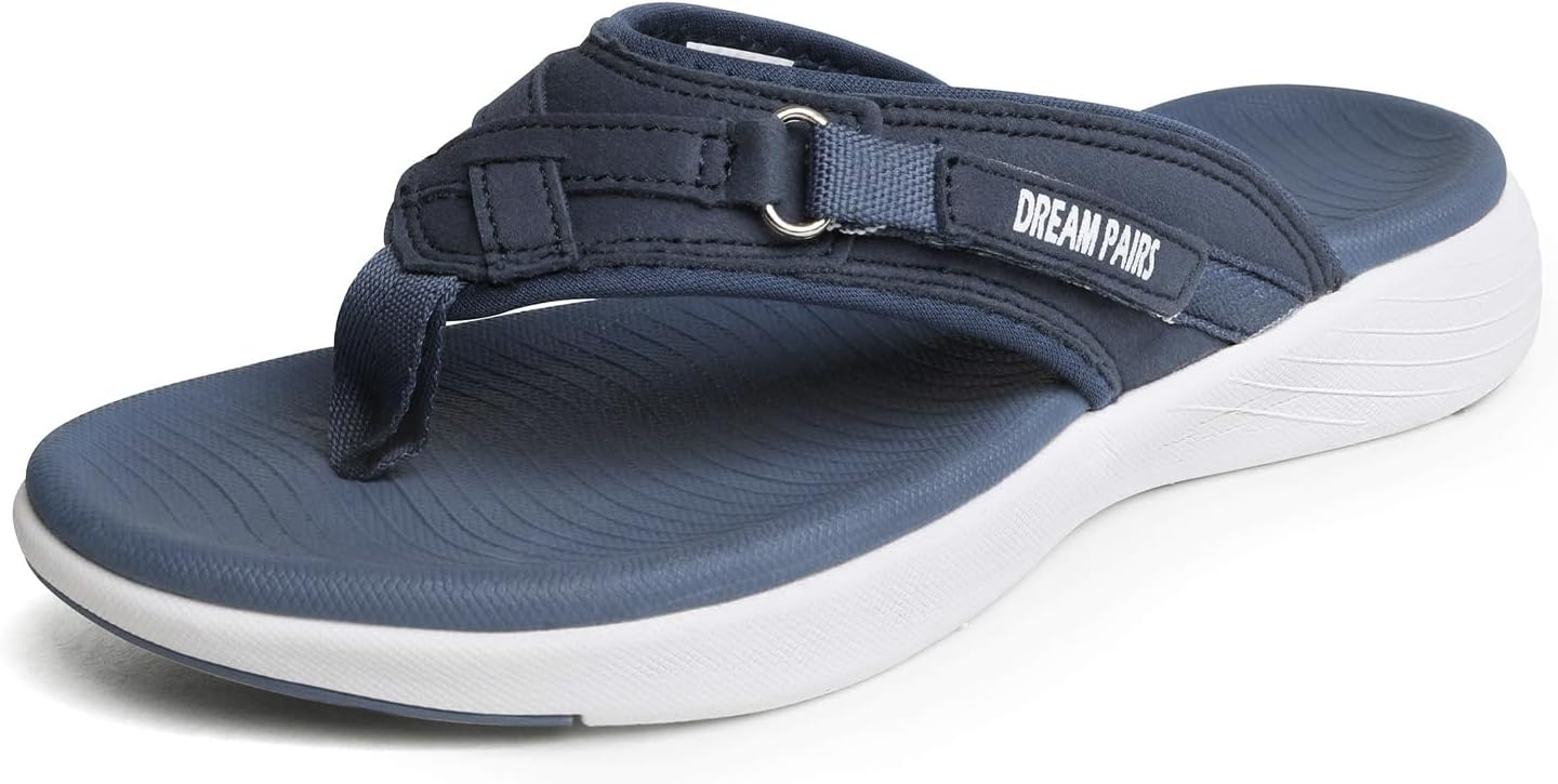 DREAM PAIRS Womens Arch Support Flip Flops Comfortable Thong Sandals
