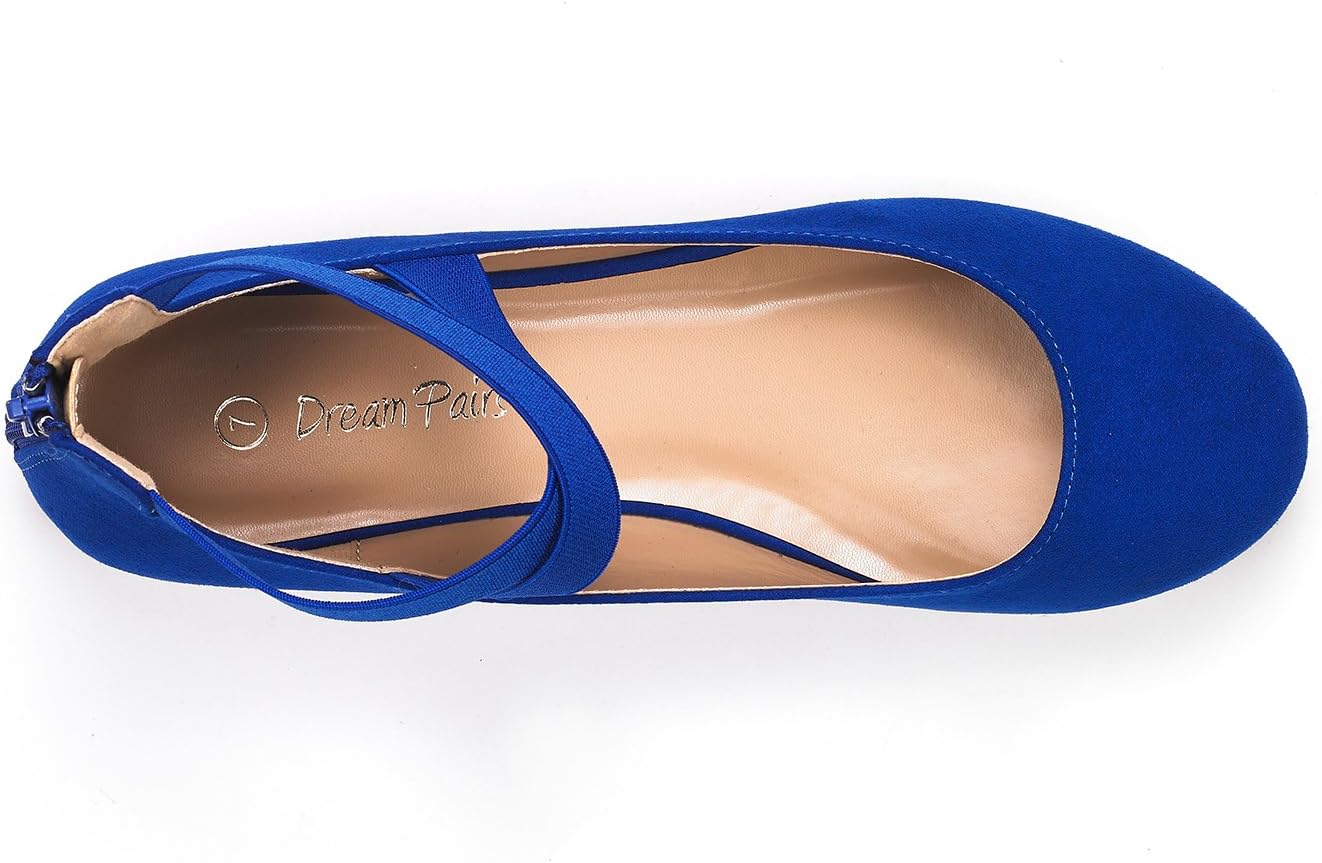 DREAM PAIRS Womens Comfortable Fashion Elastic Ankle Straps Flats Shoes