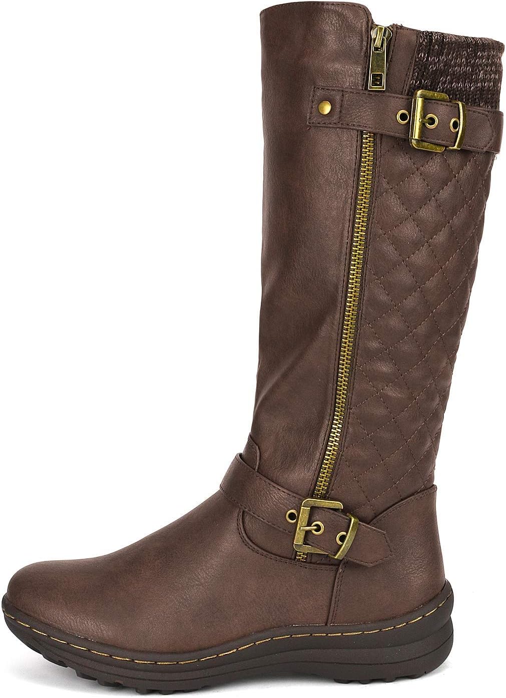 DREAM PAIRS Womens Faux Fur Knee High Boot