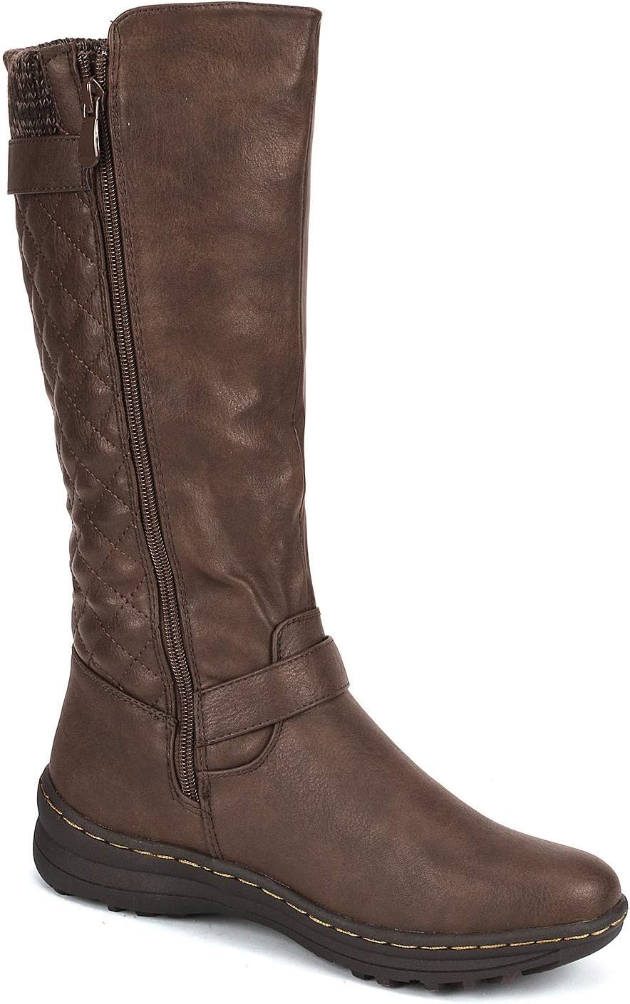 DREAM PAIRS Womens Faux Fur Knee High Boot