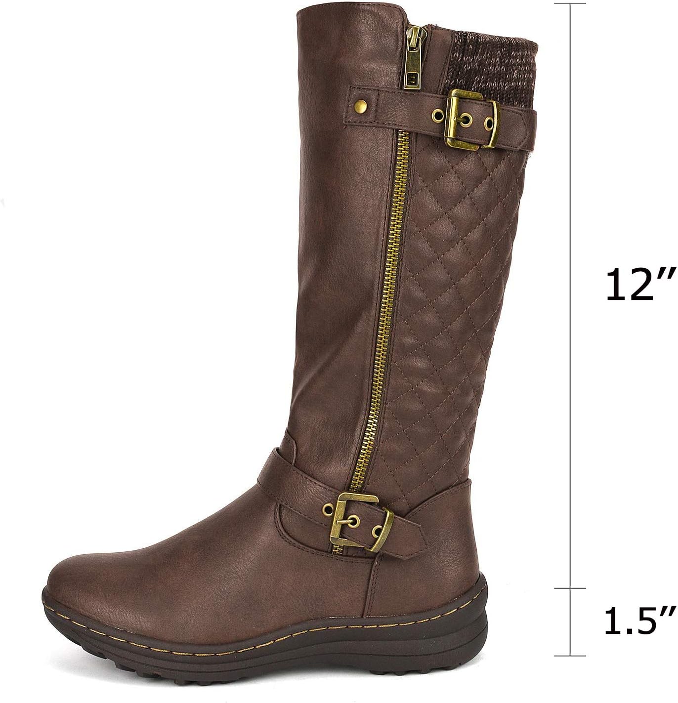 DREAM PAIRS Womens Faux Fur Knee High Boot