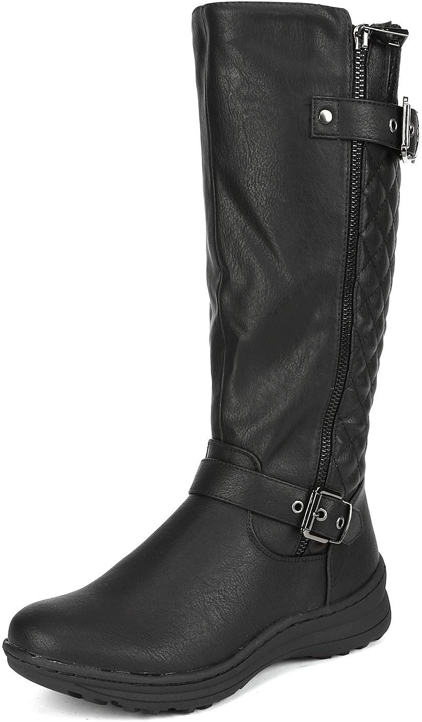 DREAM PAIRS Womens Faux Fur Knee High Boot