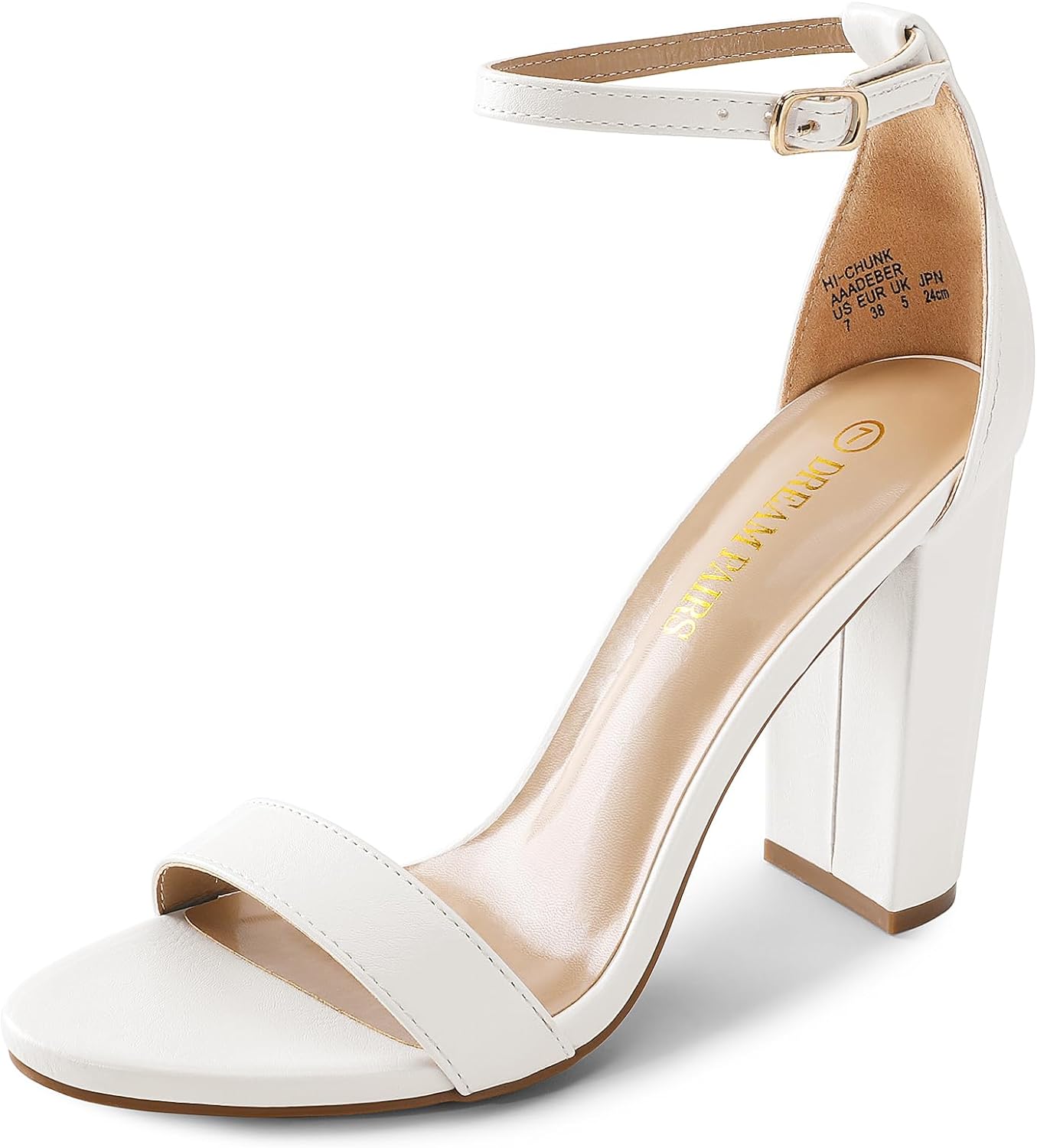DREAM PAIRS Womens Hi-Chunk High Heel Pump Sandals