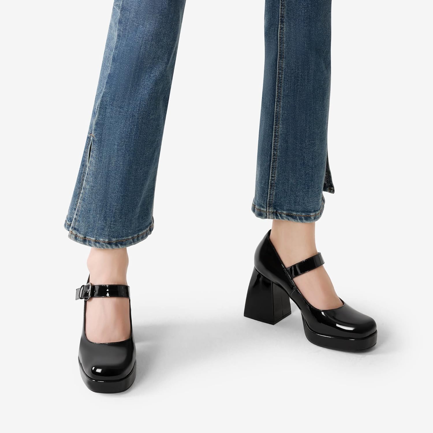 DREAM PAIRS Womens High Chunky Platform Closed Toe Mary Jane Block Heels Square Toe Strappy Dress Wedding Party Pumps Shoes