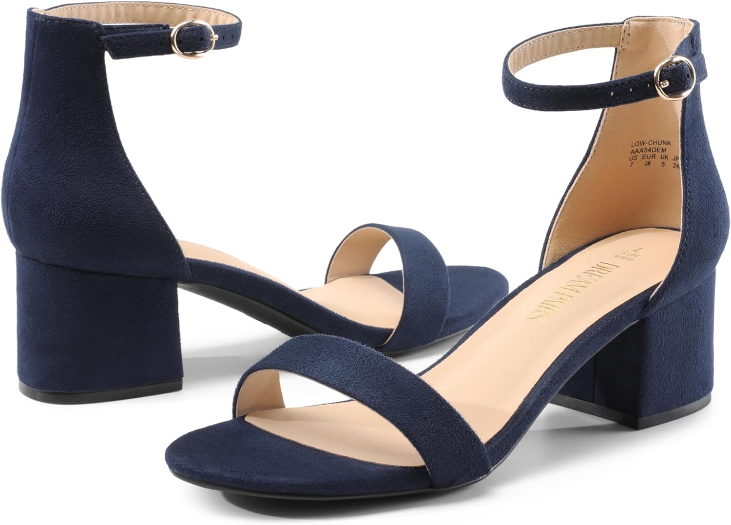 DREAM PAIRS Womens Low-Chunk Low Heel Pump Sandals