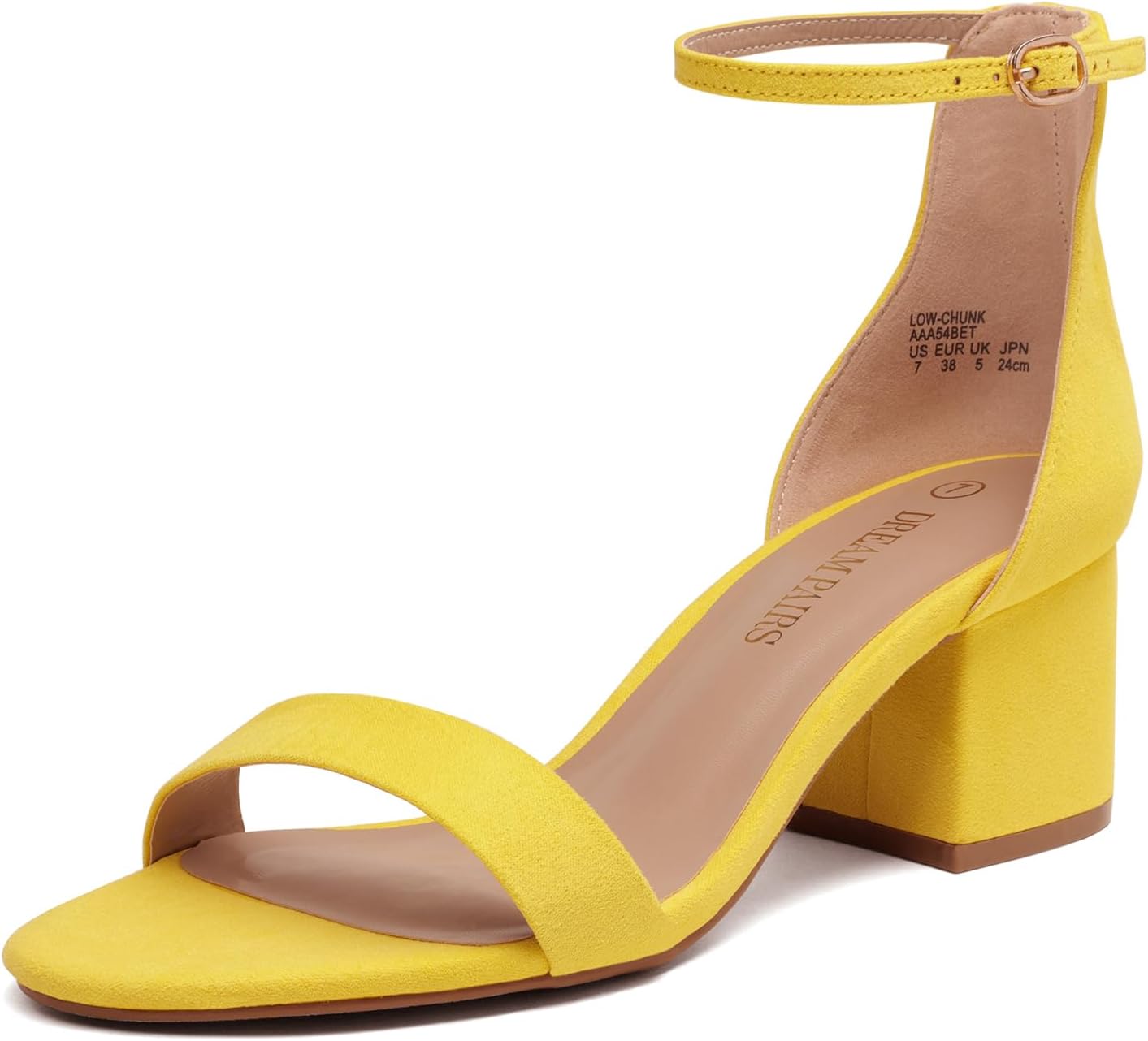 DREAM PAIRS Womens Low-Chunk Low Heel Pump Sandals