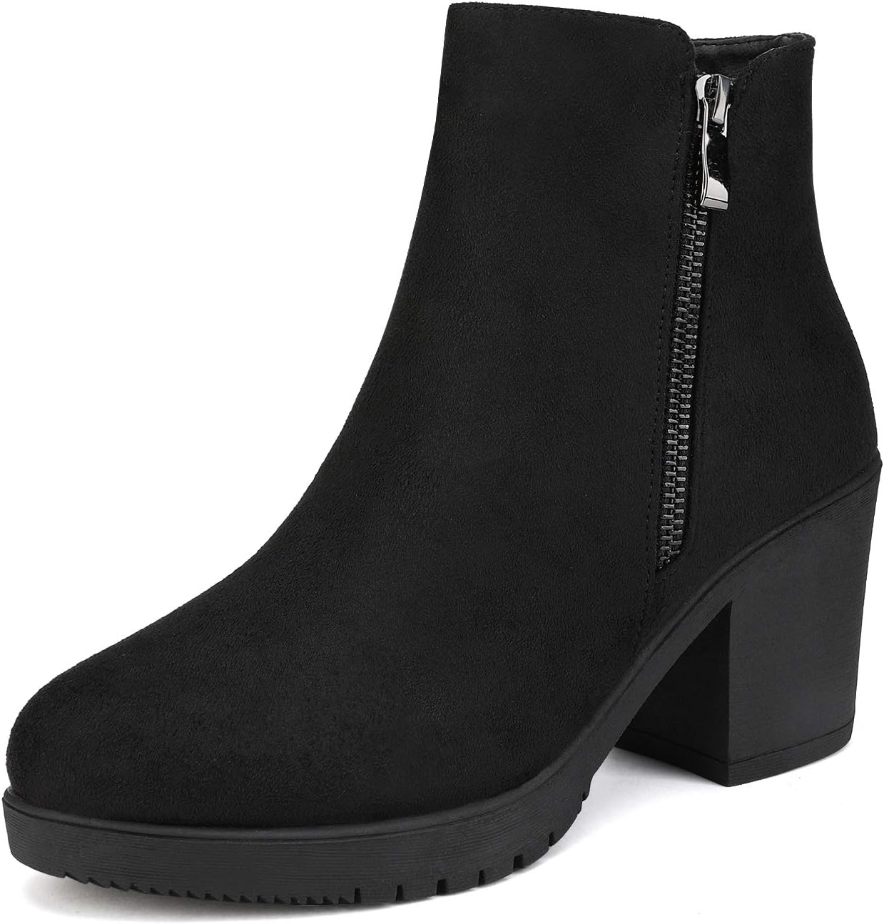DREAM PAIRS Womens Low Heel Chunky Ankle Boots Winter Shoes
