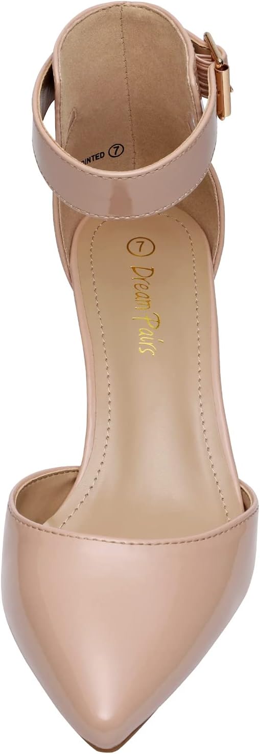 DREAM PAIRS Womens Lowpointed Low Heel Dress Pump Shoes