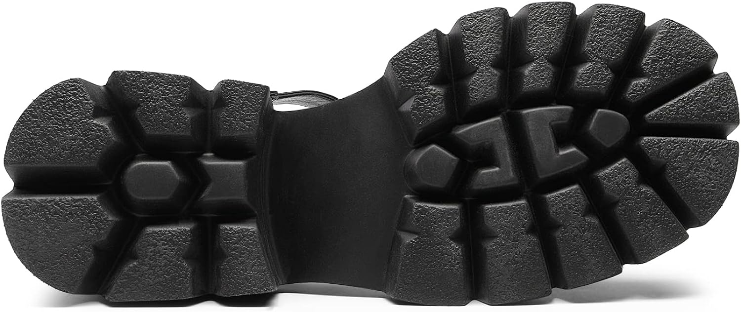 DREAM PAIRS Womens Lug Sole Low Platform Chunky Block Heels Square Toe Ankle Straps Sandals