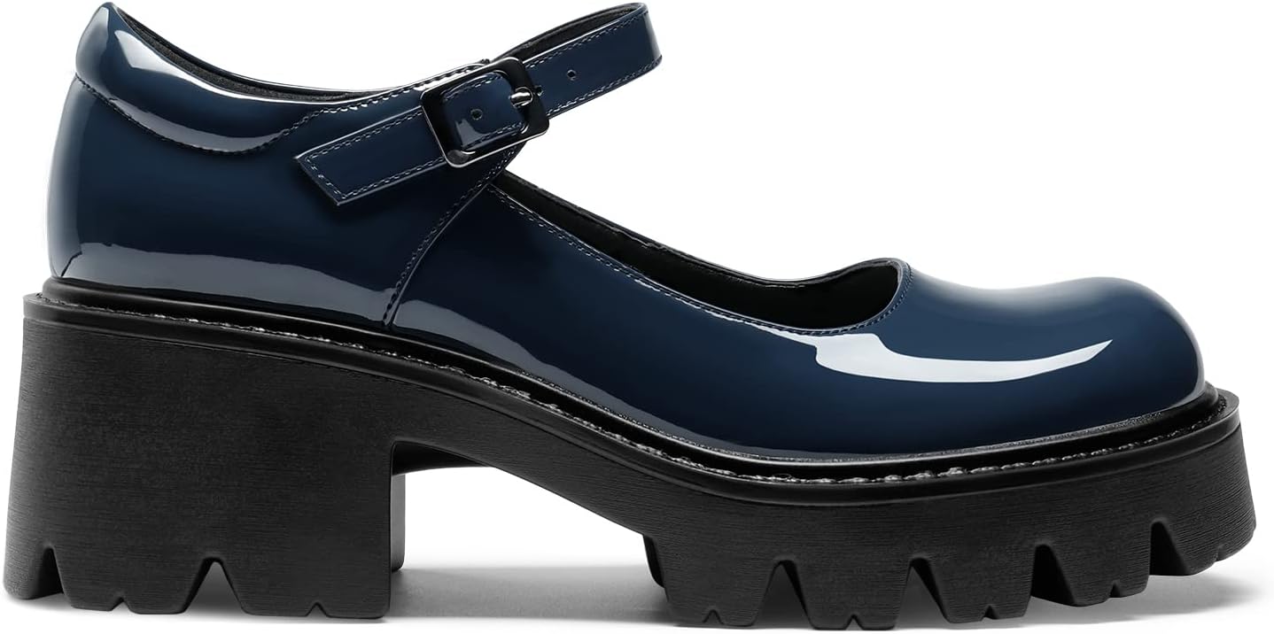 DREAM PAIRS Womens Mary Janes Shoes for Women, Platform Dress Low Heel Chunky Pumps Round Toe Ankle Strap Pumps Shoes Oxfords
