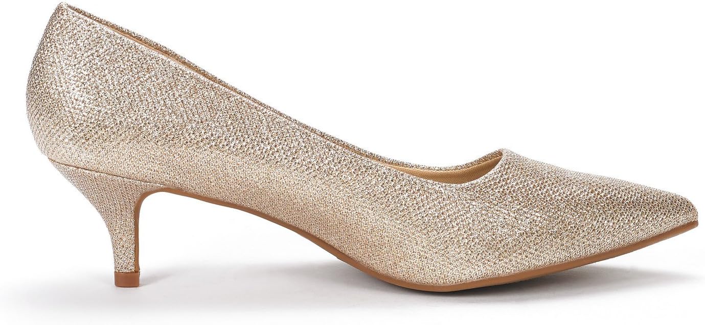 DREAM PAIRS Womens Moda Low Heel DOrsay Pointed Toe Pump Shoes