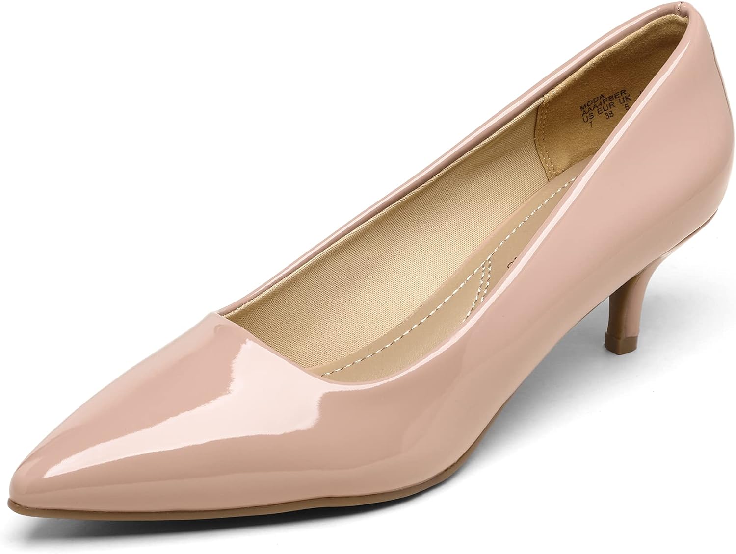 DREAM PAIRS Womens Moda Low Heel DOrsay Pointed Toe Pump Shoes