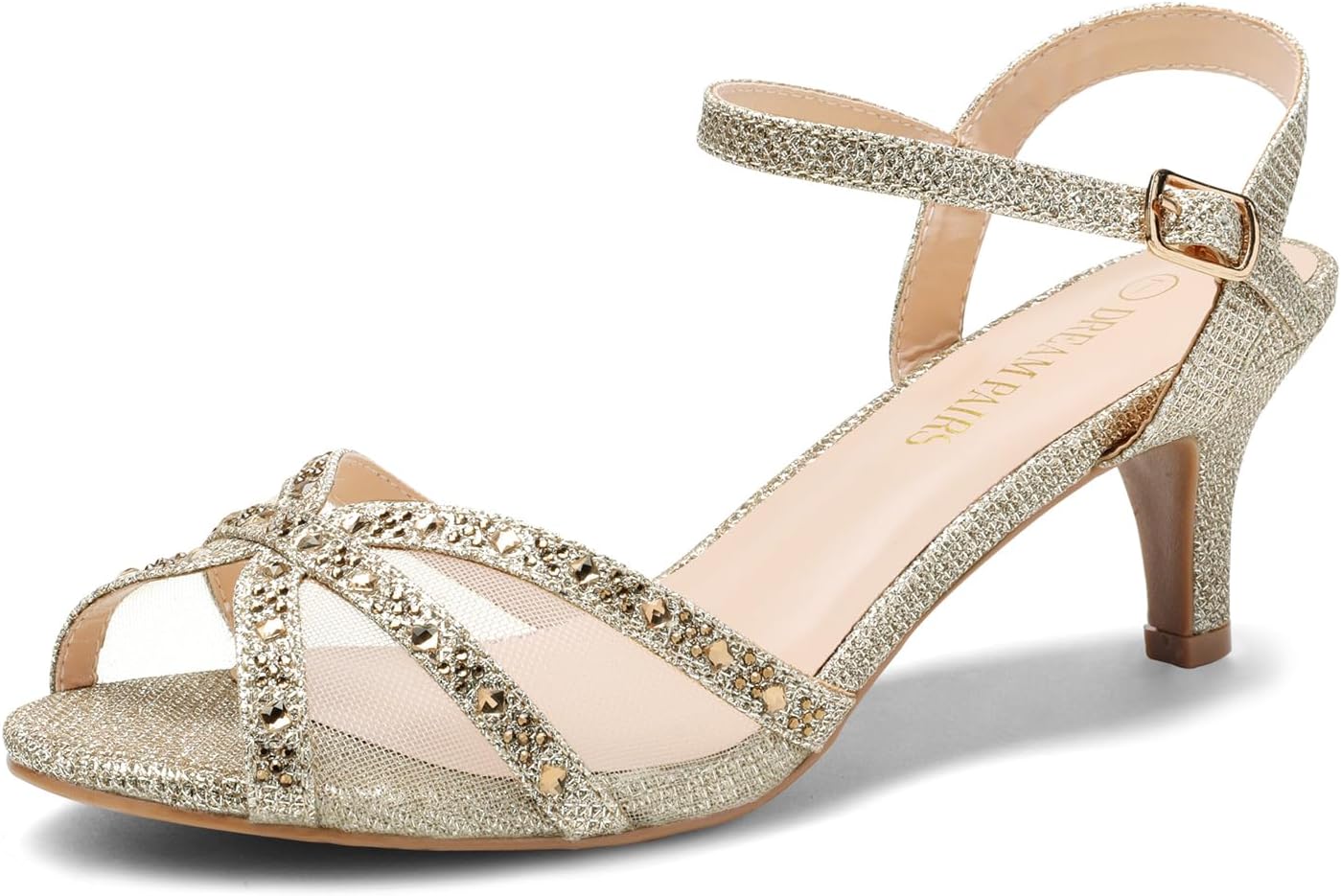 DREAM PAIRS Womens Nina Low Heel Pump Sandals