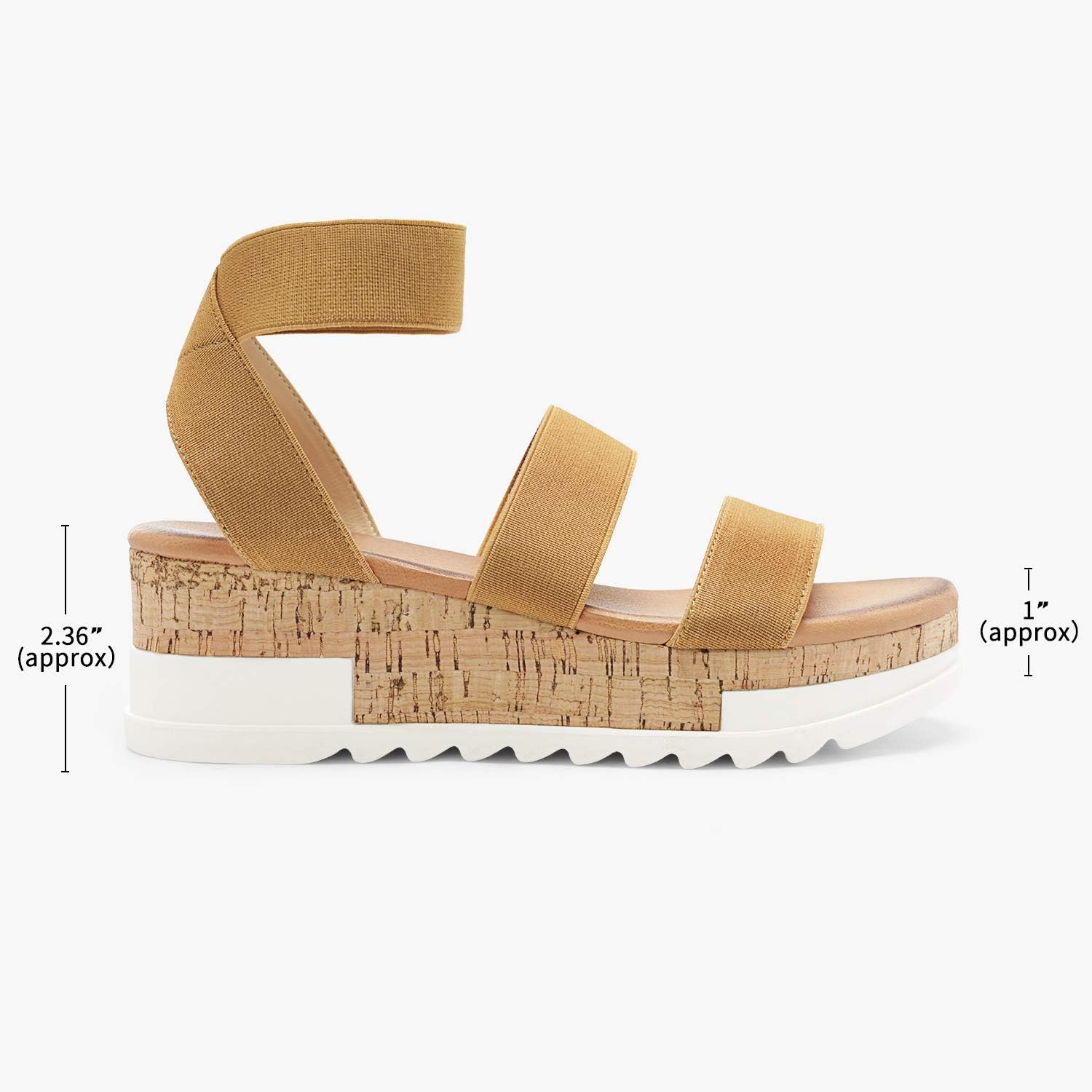 DREAM PAIRS Womens Open Toe Ankle Strap Casual Flatform Platform Sandals