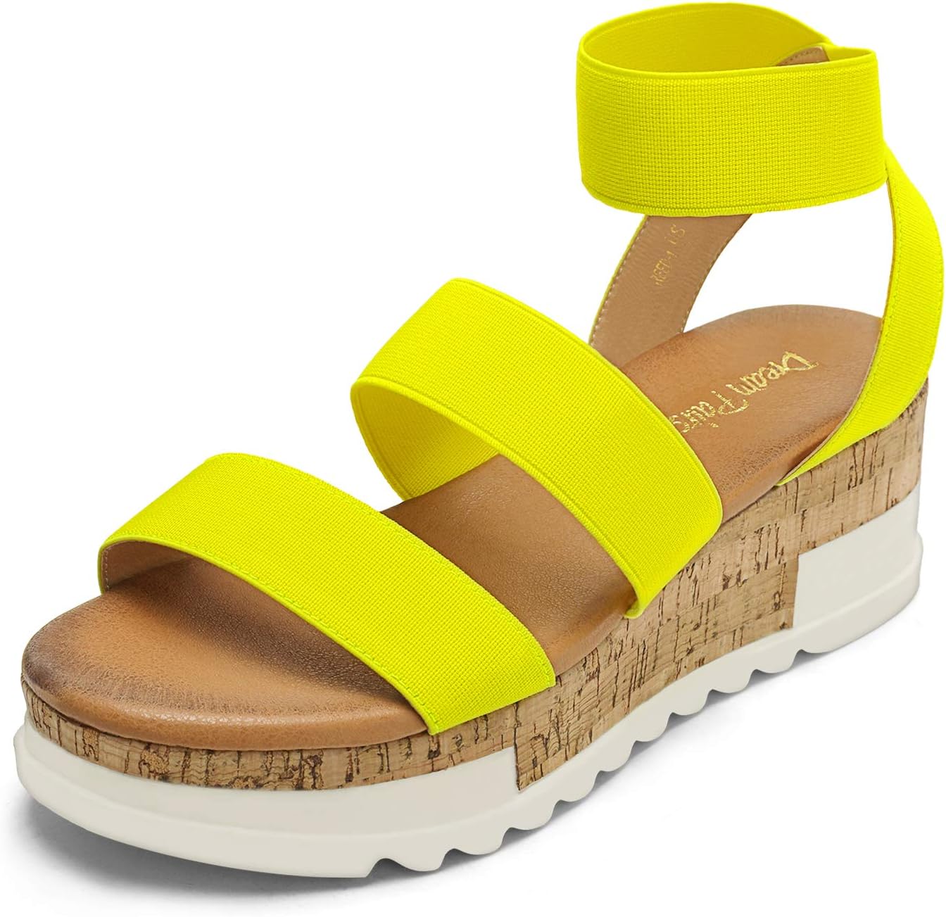 DREAM PAIRS Womens Open Toe Ankle Strap Casual Flatform Platform Sandals