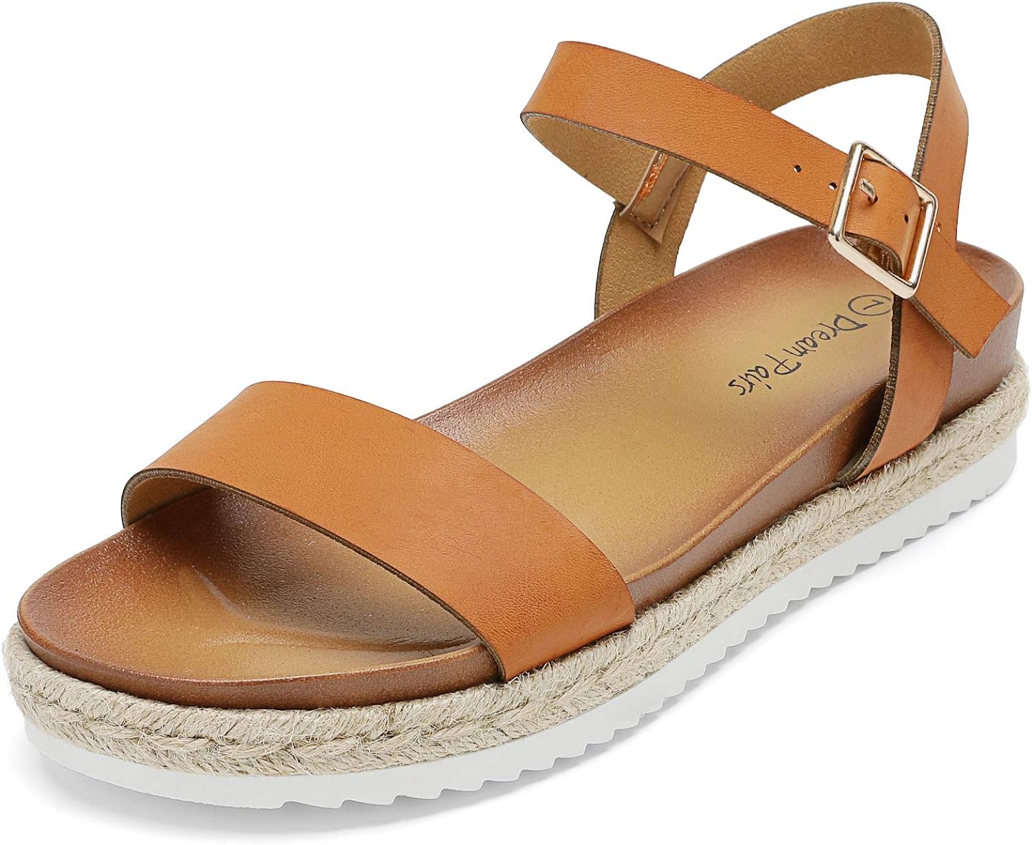 DREAM PAIRS Women’s Open Toe Ankle Strap Espadrille Casual Flatform Platform Wedge Sandals