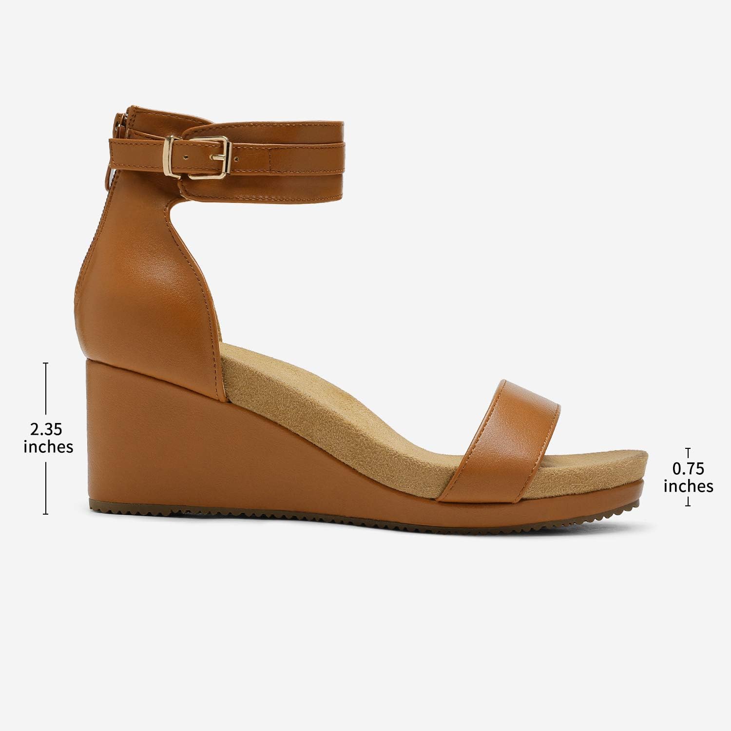 DREAM PAIRS Womens Open Toe Buckle Ankle Strap Platform Wedge Sandals