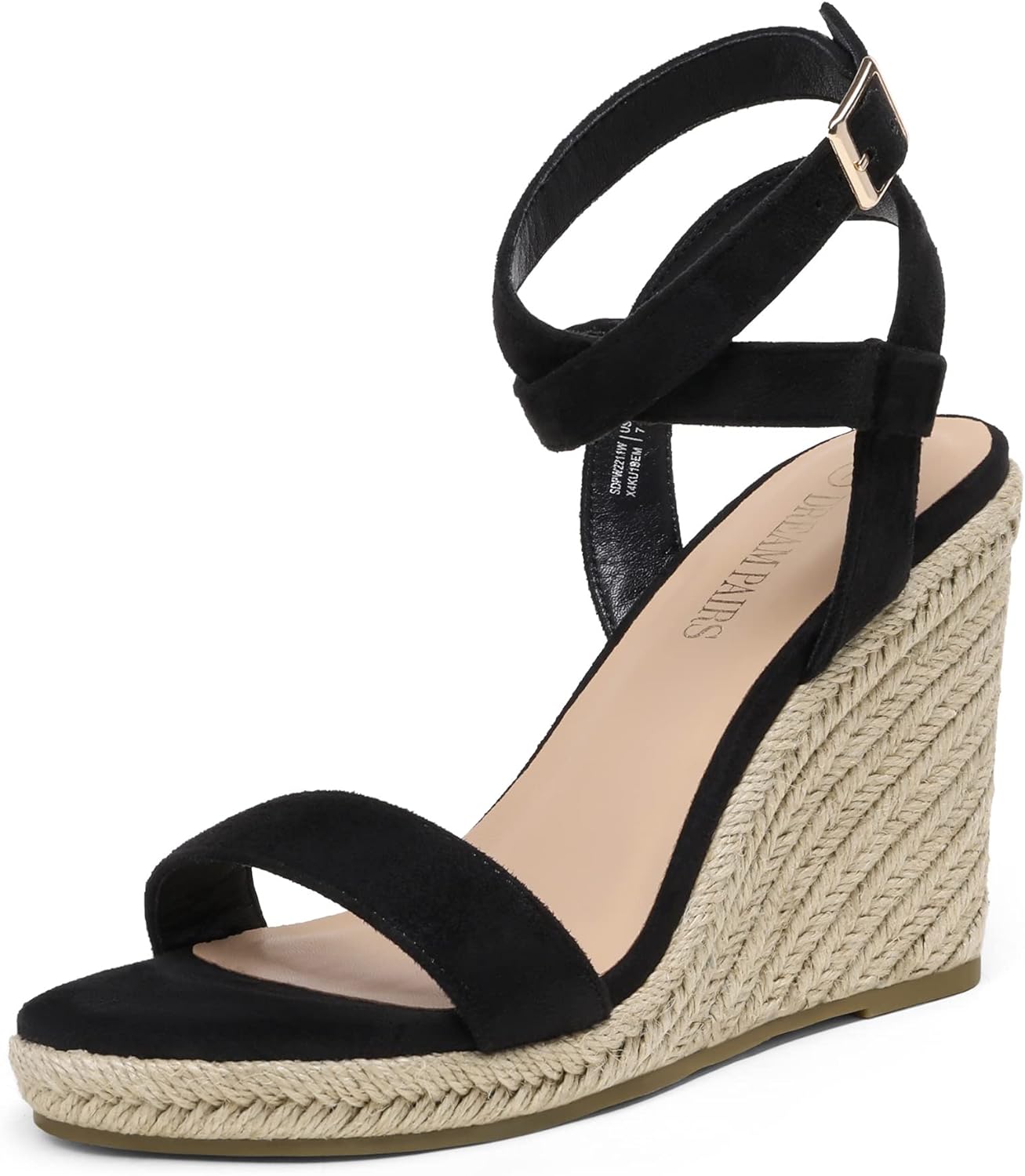 DREAM PAIRS Womens Open Toe Espadrilles Dressy Platform Sandals Buckle Ankle Strap Stylish Wedges Sandals