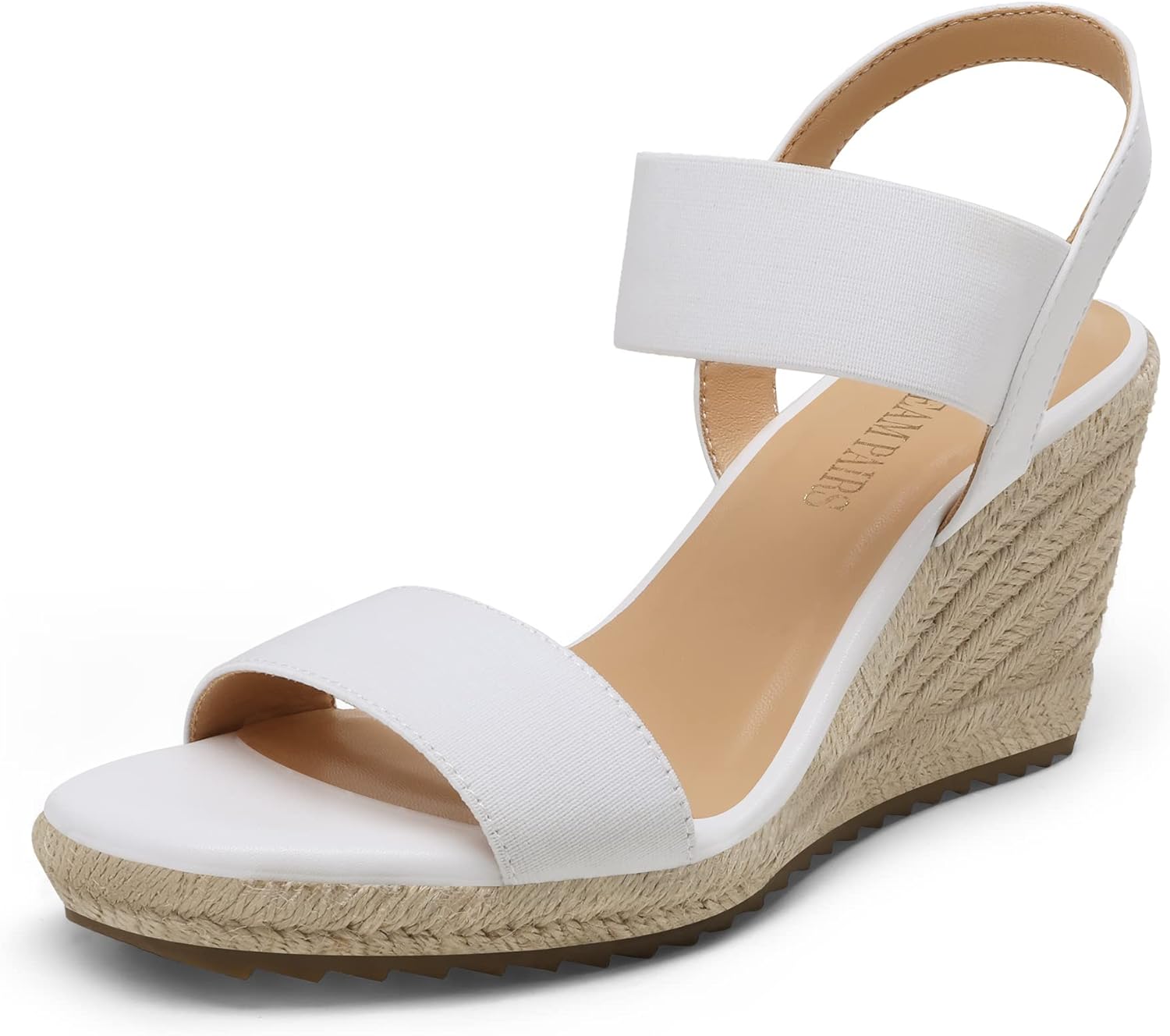 DREAM PAIRS Womens Open Toe Espadrilles Dressy Platform Sandals Slip on Elastic Ankle Strap Wedges Sandals