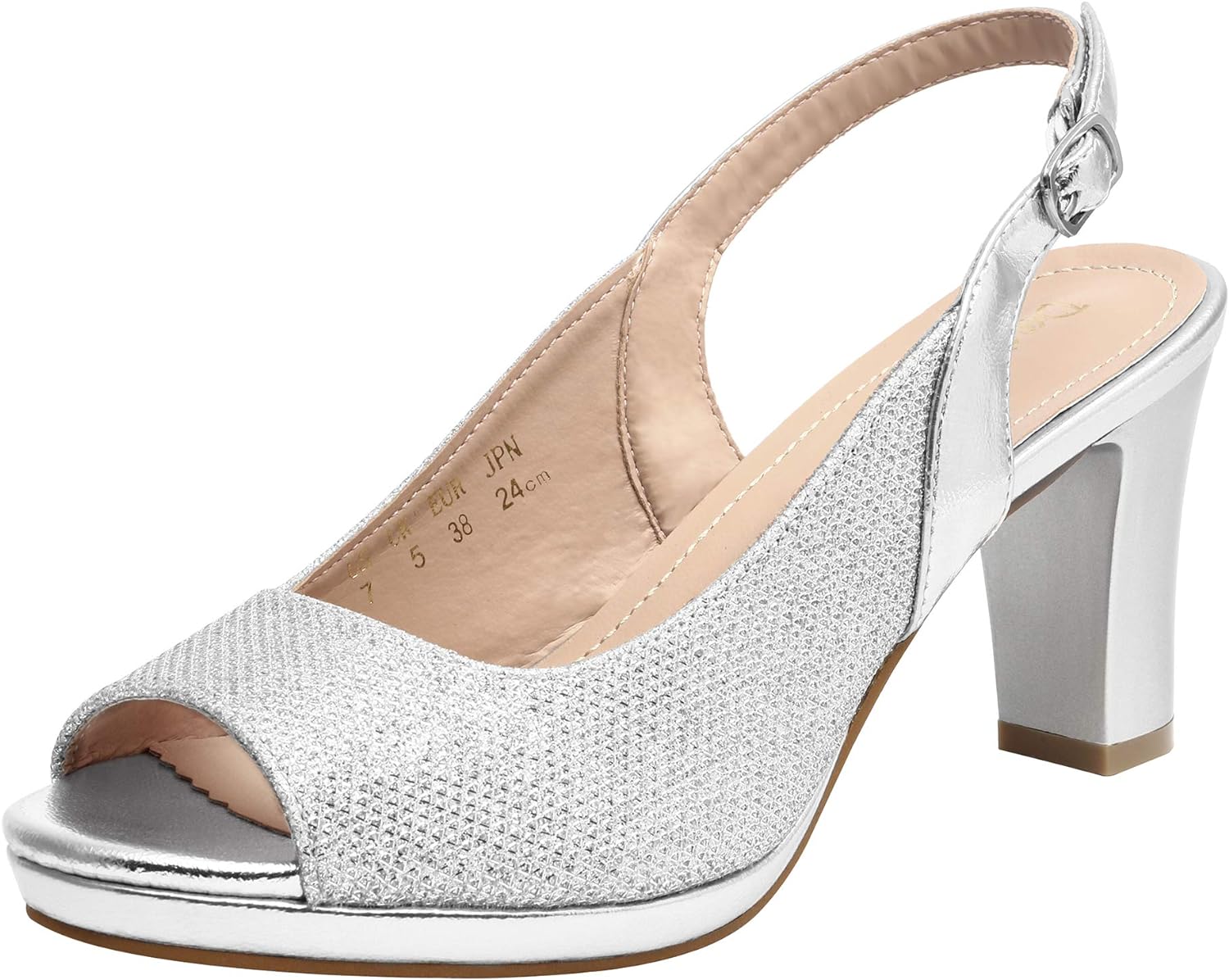 DREAM PAIRS Women’s Sexy High Chunky Heels Peep Toe Platform Block Slingback Dress Pumps Shoes