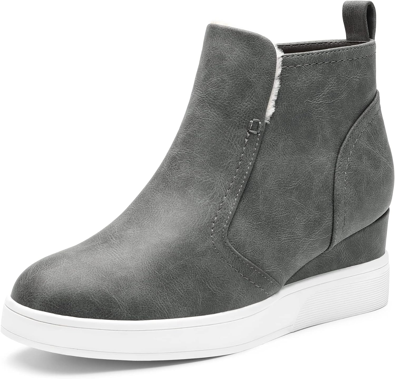 DREAM PAIRS Women’s Slip on High Top Wedge Sneakers Hidden Heel Platform Wedgie Ankle Booties