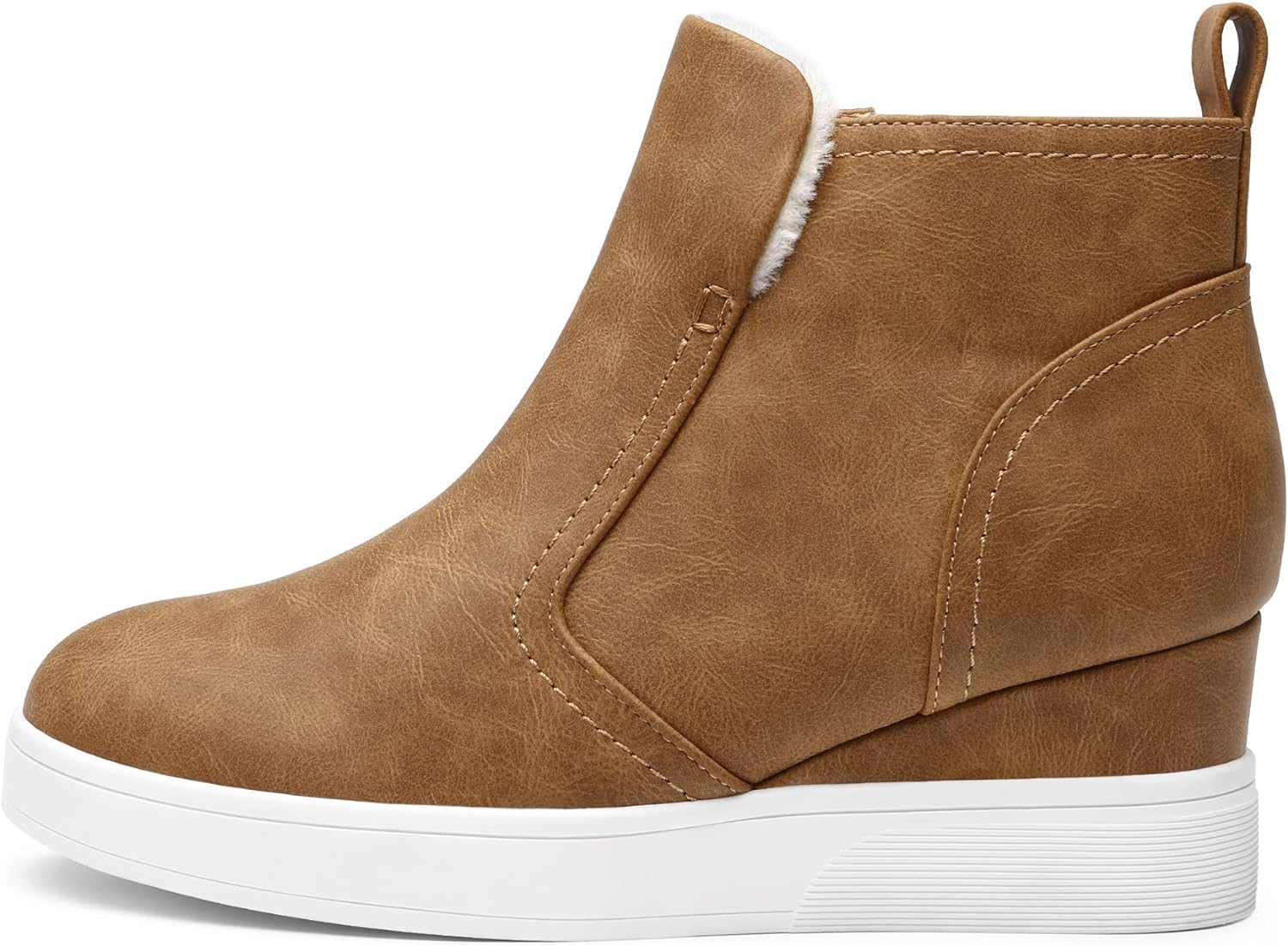 DREAM PAIRS Women’s Slip on High Top Wedge Sneakers Hidden Heel Platform Wedgie Ankle Booties