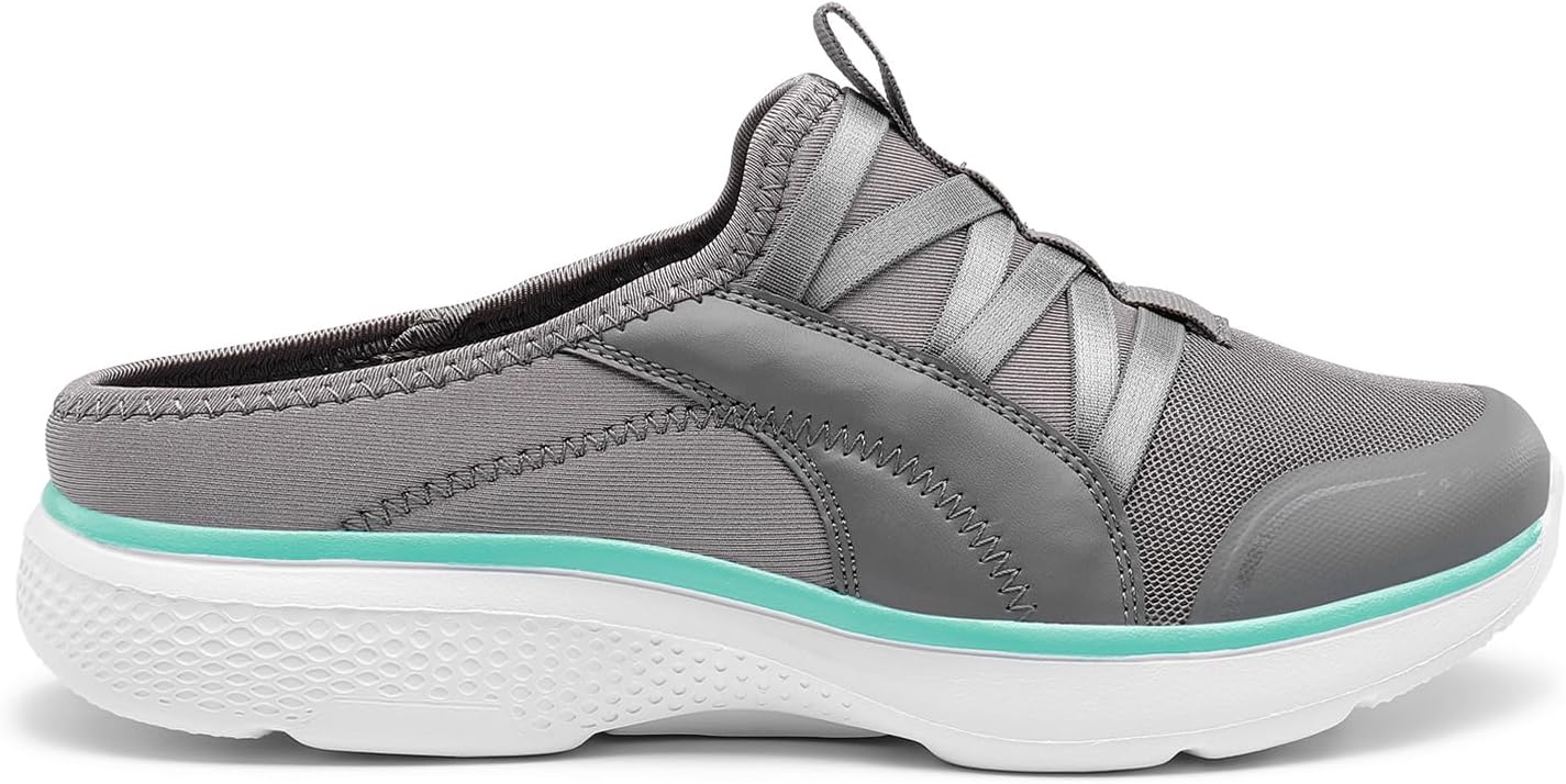 DREAM PAIRS Womens Sneakers Mules Comfortable Slip on Arch Support Breathable Lightweight Platform Casual Open Back Mesh Walking Shoes