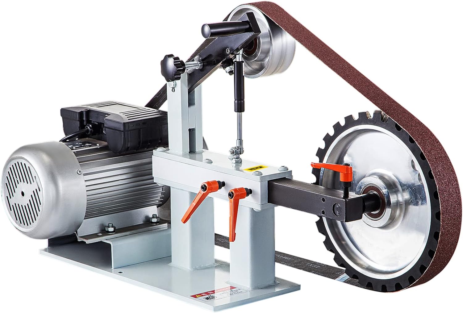 VEVOR 2Hp Belt Grinder Constant Speed 2 X 82 inch Belt Disc Sander with 3 Grinding Wheel 110V Bench Sander 12 inch Wheel and Flat Platen Tool Rest for Knife Making