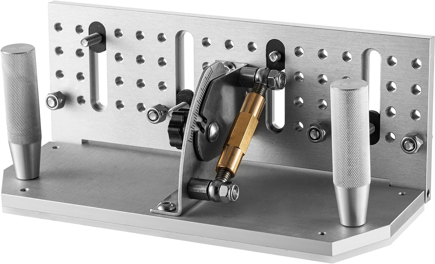 VEVOR Belt Grinder Knife Jig, 9-4/5 Long Sharpening Locator, 85°~ 115°Adjustable Angle, Belt Knife Sharpener Jig w/Dual Handles, Knife Making Angle Grind Guide for Belt Sander Machine - Large