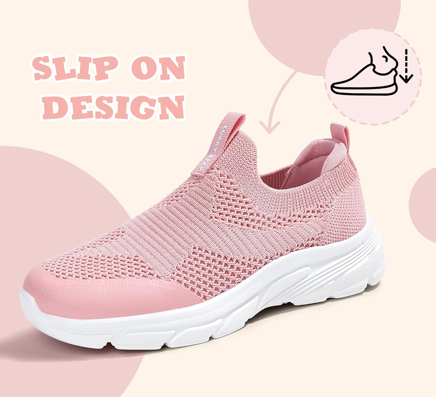 LUCKY STEP Boys Girls Slip On Sneakers Breathable Mesh Walking Shoes Lightweight Casual Running Athletic for Little Kids